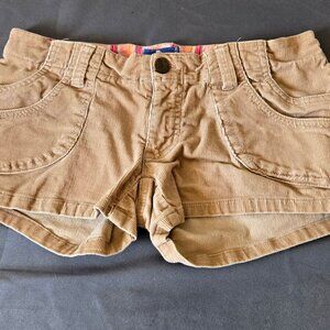 Womens Lilu Short Shorts - Size 00 - Stretch - Tan Corduroy Shorts